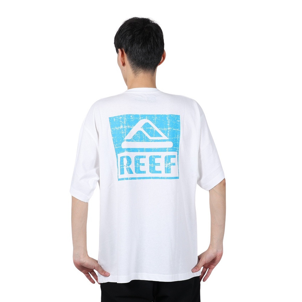 リーフ（REEF）（メンズ）スクエアロゴ半袖Tシャツ RFTEM2412-WT/BL