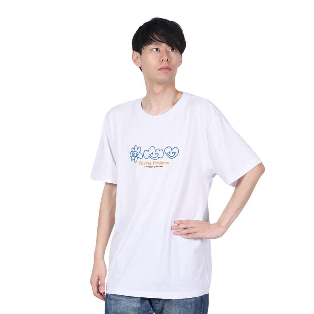 リヴィアプロジェクツ（Rivvia Projectu）（メンズ）SCRIBBLE Tシャツ RTE-24212WHT
