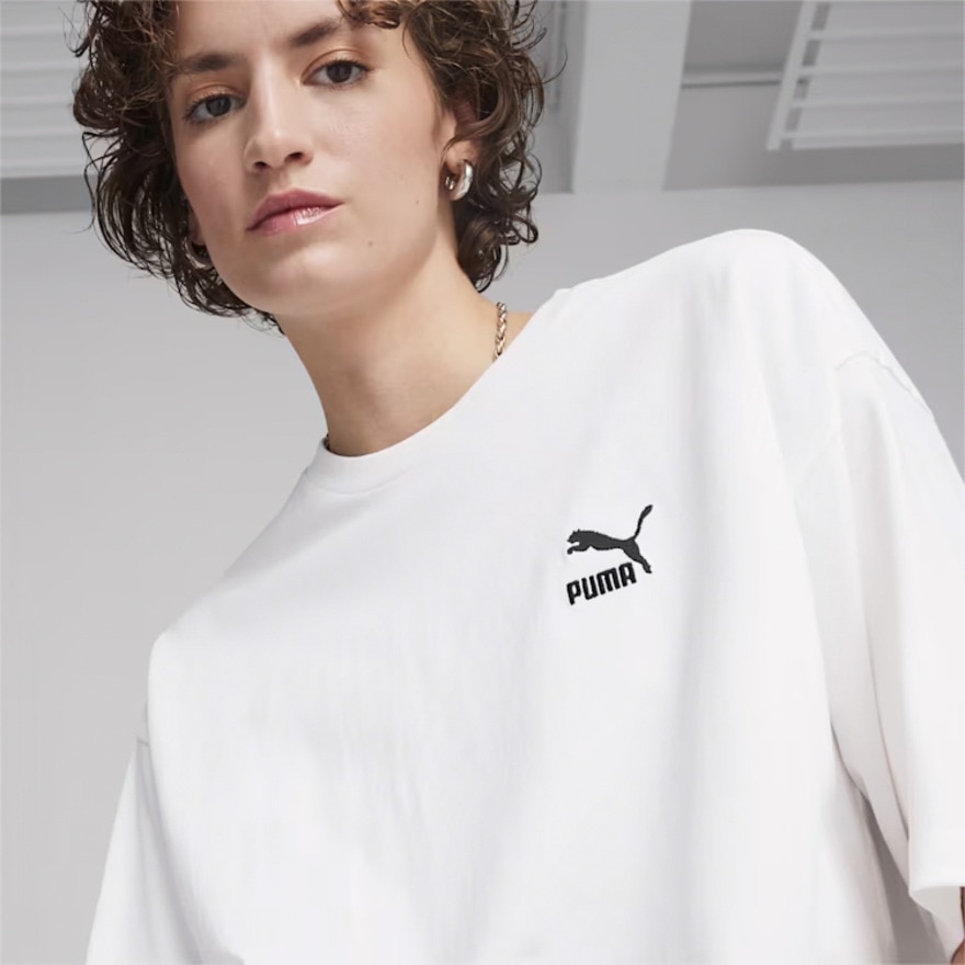 プーマ（PUMA）（メンズ、レディース）ユニセックス ベター CLASSICS オーバーサイズ 半袖Tシャツ 626025 02 WHT