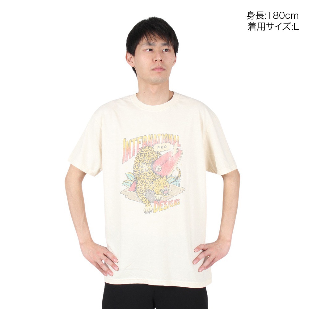 IPD（IPD）（メンズ）レオパード ショートスリーブ Tシャツ IPDSSLP-717-CRM