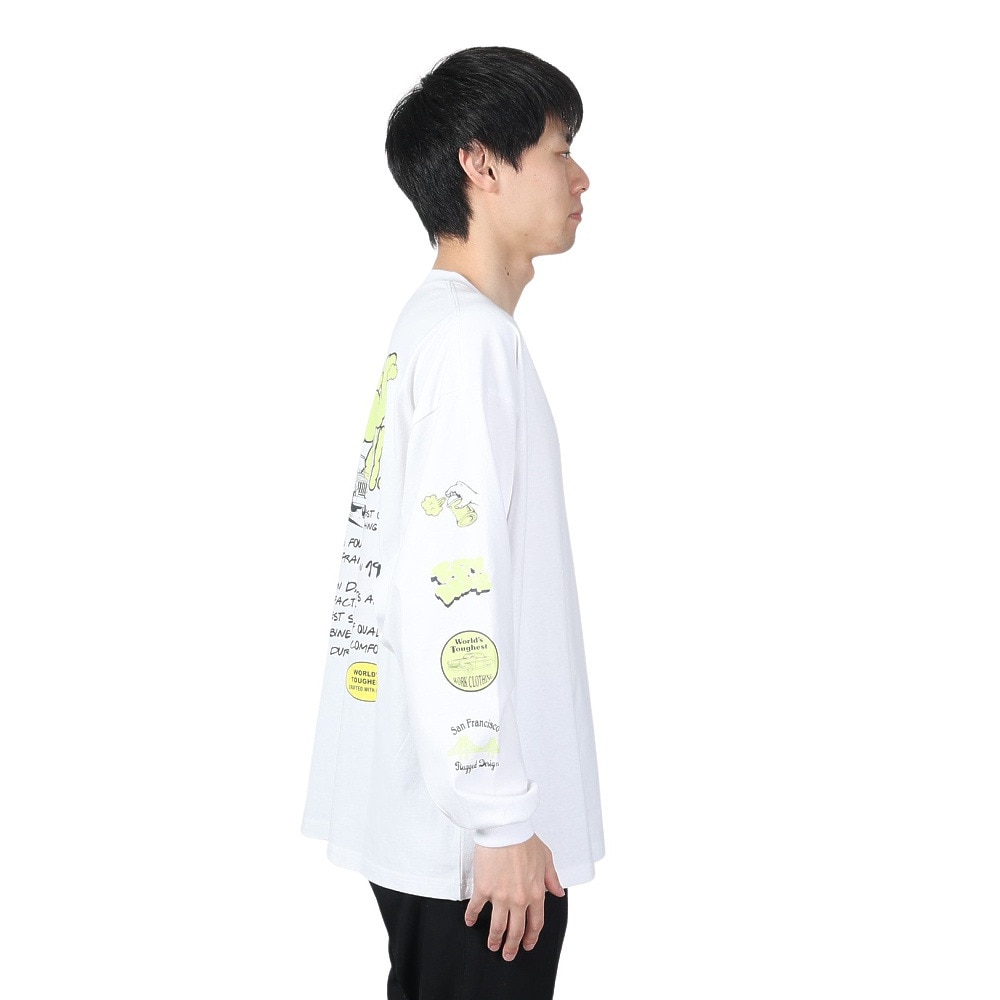 ベンデイビス（BEN DAVIS）（メンズ）スモーク スクリプト 長袖Tシャツ 24380031-WHT