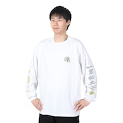 (メンズ)スモーク スクリプト 長袖Tシャツ 24380031-WHT