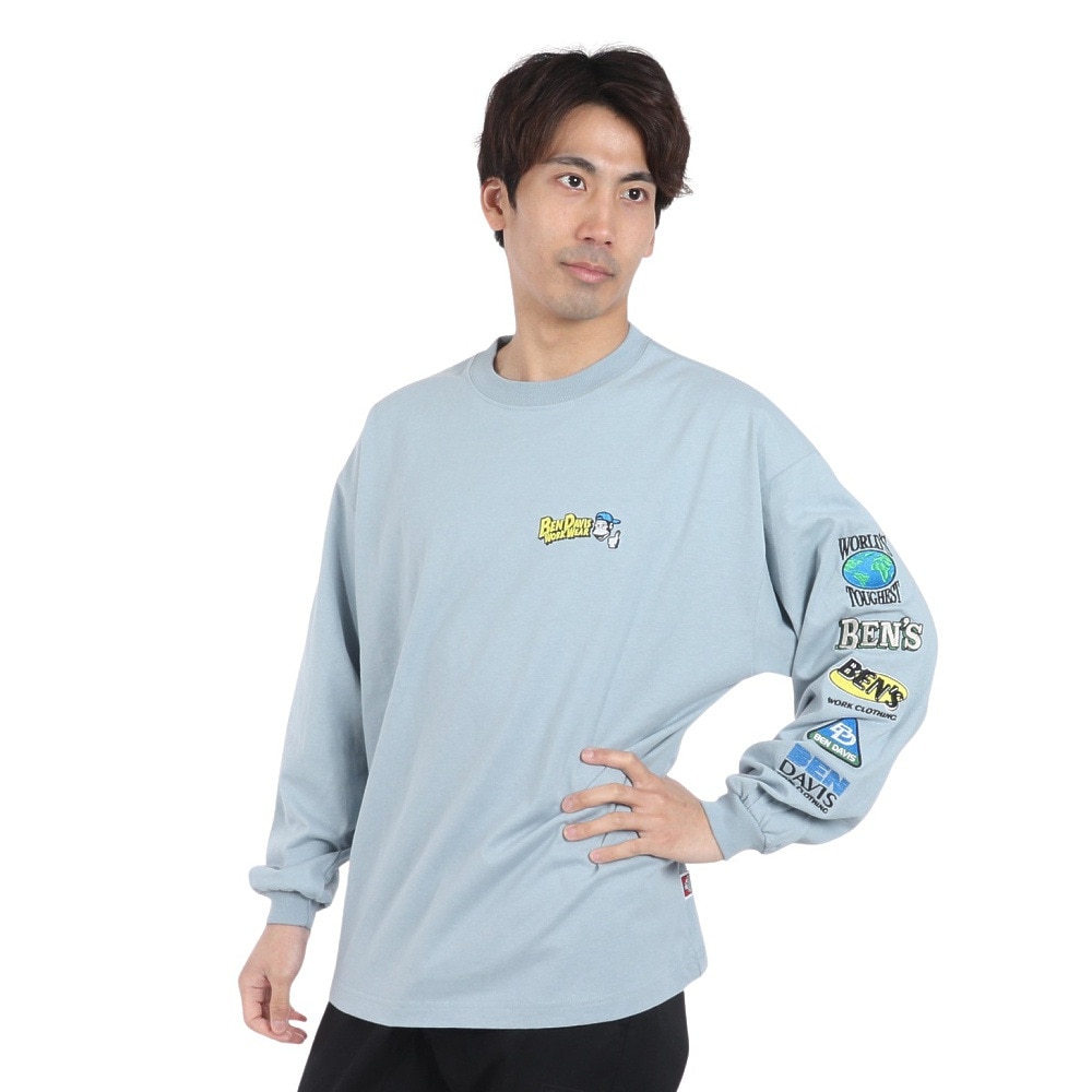 ベンデイビス（BEN DAVIS）（メンズ）ファンキー スリーブ長袖Tシャツ 24380032-PBL