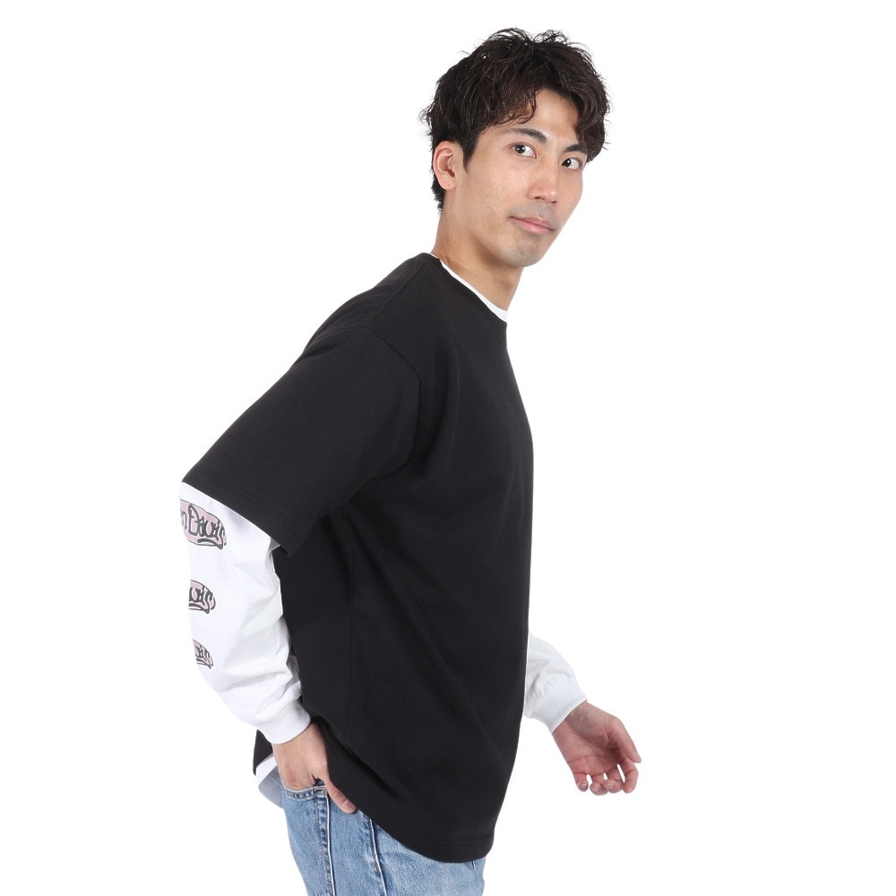 ベンデイビス（BEN DAVIS）（メンズ）レイヤードTシャツ カットハウス 24380036-BLK