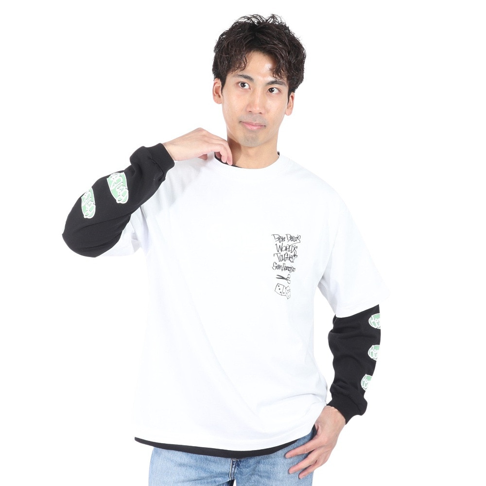 ベンデイビス（BEN DAVIS）（メンズ）レイヤードTシャツ カットハウス 24380036-WHT