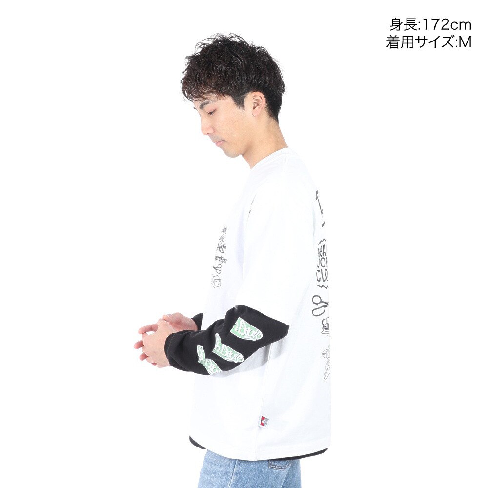 ベンデイビス（BEN DAVIS）（メンズ）レイヤードTシャツ カットハウス 24380036-WHT