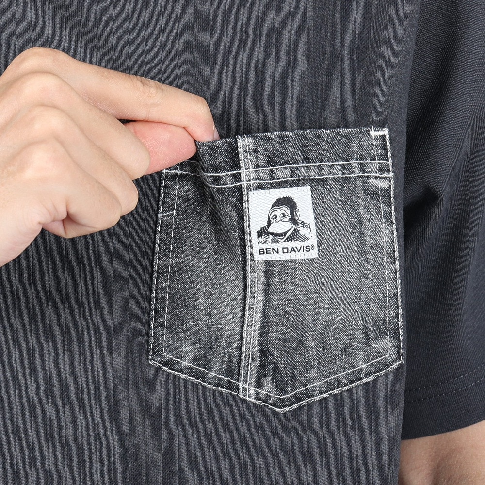 ベンデイビス（BEN DAVIS）（メンズ）Tシャツ 半袖 デニム ポケット ショートスリーブ Tシャツ 24580001-CHA