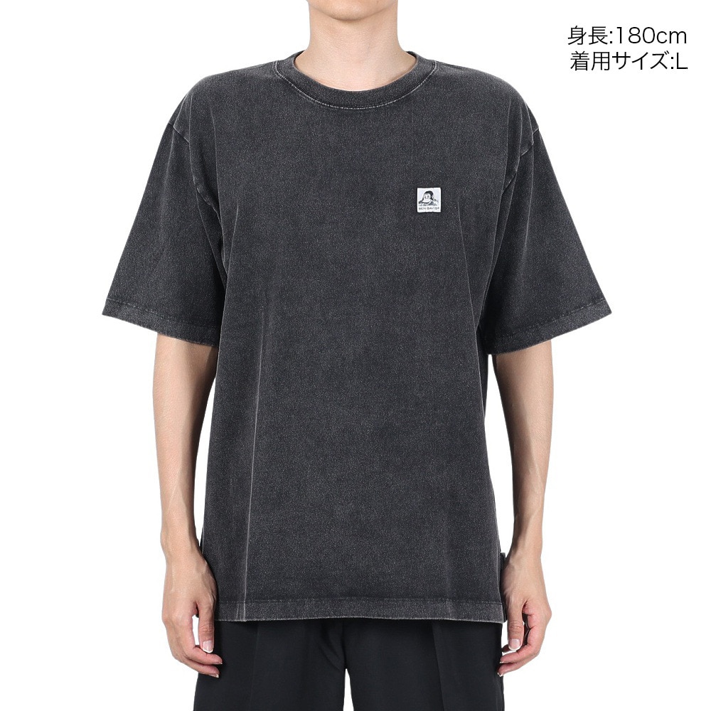 ベンデイビス（BEN DAVIS）（メンズ）ブリーチ加工 ピスネームビッグ半袖Tシャツ 24580003-BLK