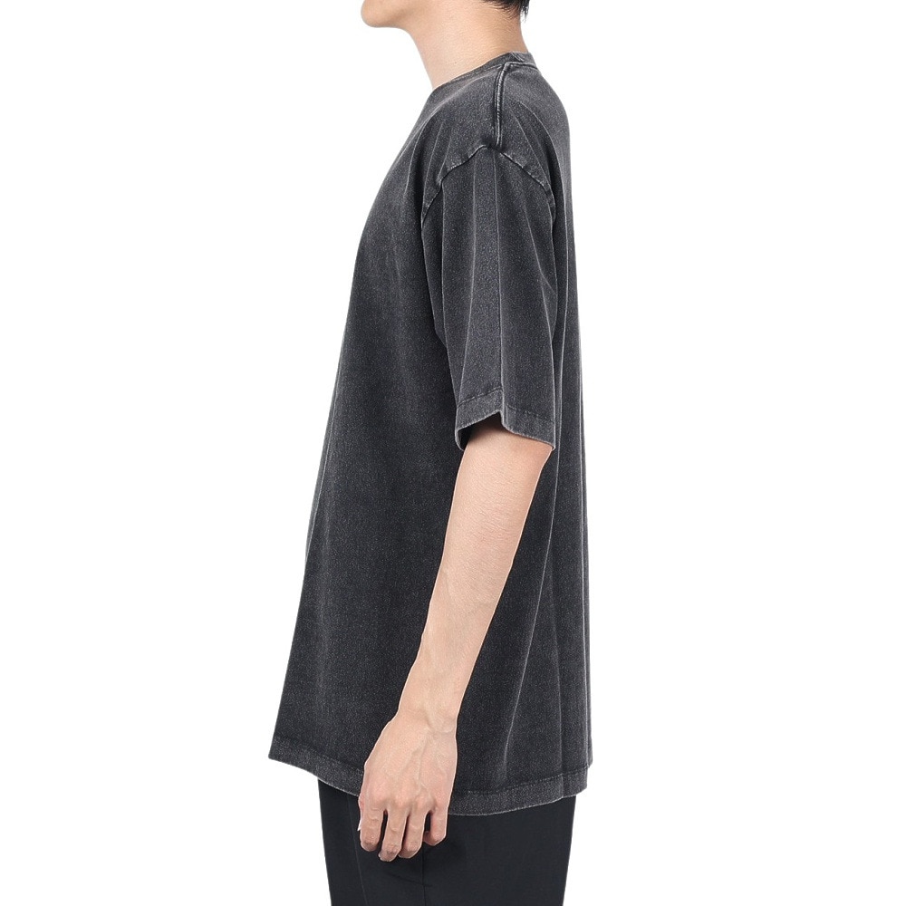 ベンデイビス（BEN DAVIS）（メンズ）Tシャツ 半袖 ブリーチ加工 ピスネームビッグ半袖Tシャツ 24580003-BLK