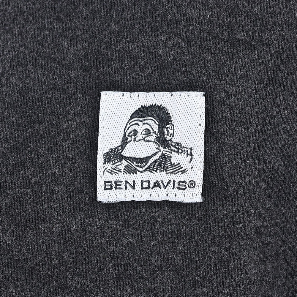 ベンデイビス（BEN DAVIS）（メンズ）Tシャツ 半袖 ブリーチ加工 ピスネームビッグ半袖Tシャツ 24580003-BLK