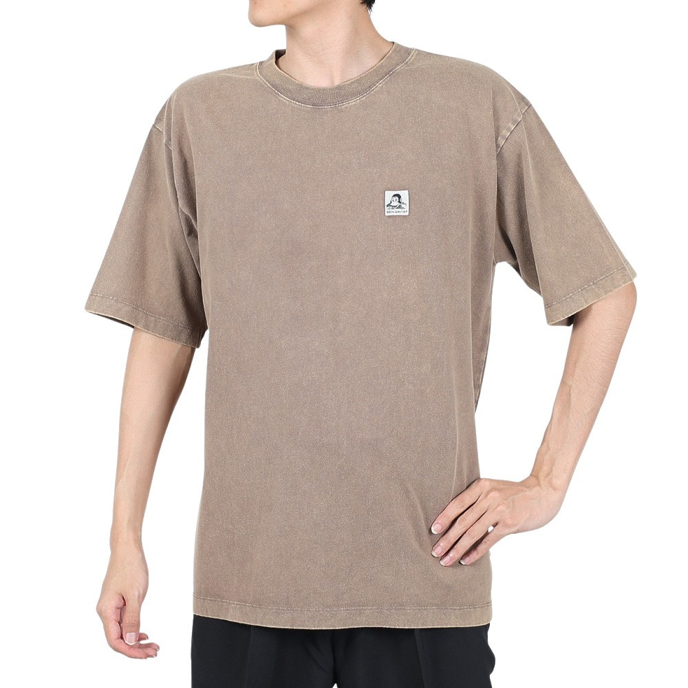 ベンデイビス（BEN DAVIS）（メンズ）ブリーチ加工 ピスネームビッグ半袖Tシャツ 24580003-GRE