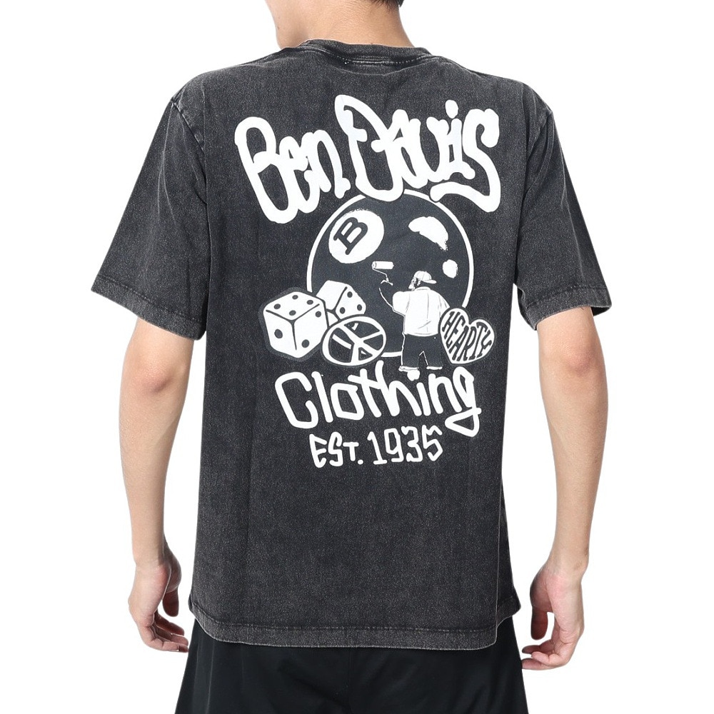 ベンデイビス（BEN DAVIS）（メンズ）ビンテージ加工 バックプリント Tシャツ 24580014-BLK