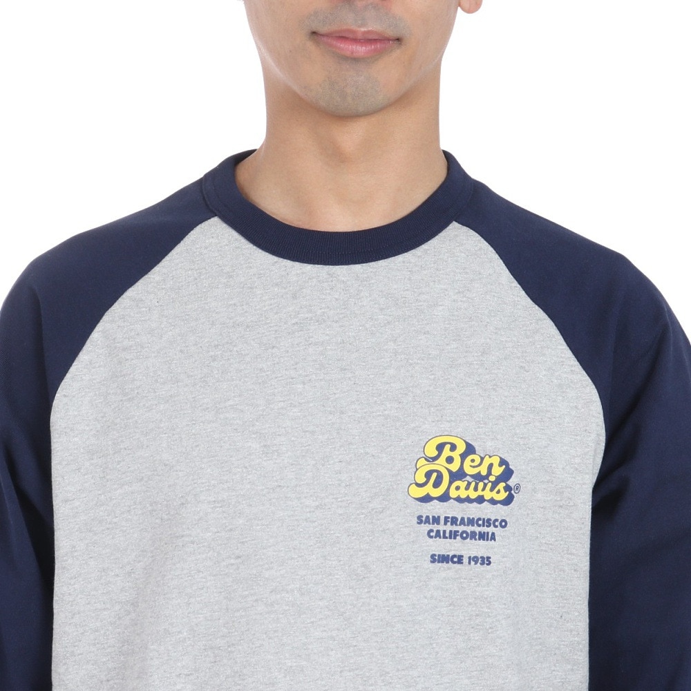ベンデイビス（BEN DAVIS）（メンズ）ロゴ ラグラン 半袖Tシャツ 24580025-NAV