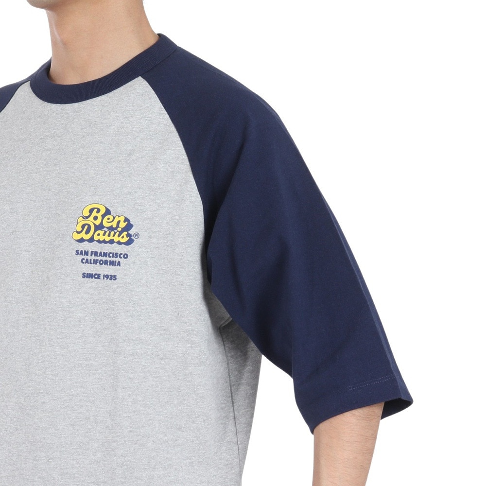 ベンデイビス（BEN DAVIS）（メンズ）ロゴ ラグラン 半袖Tシャツ 24580025-NAV