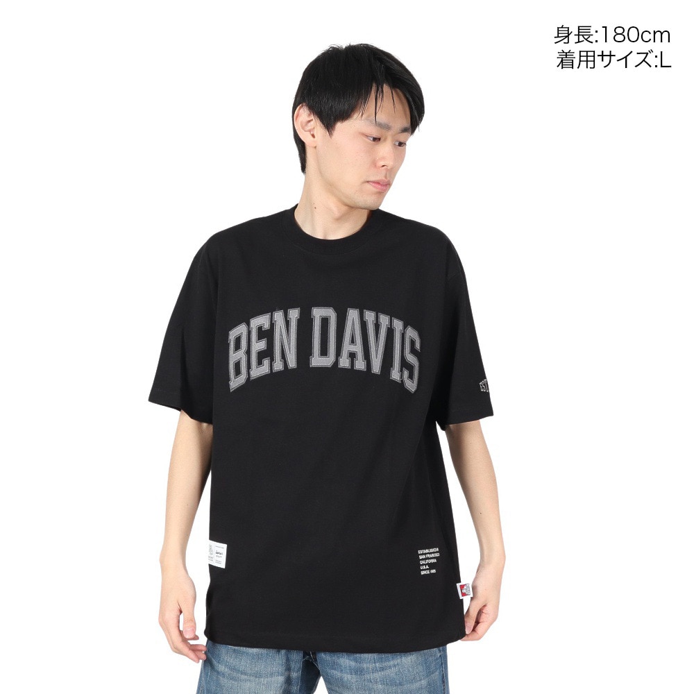 ベンデイビス（BEN DAVIS）（メンズ）アーチロゴ 半袖Tシャツ 24580035-BLK