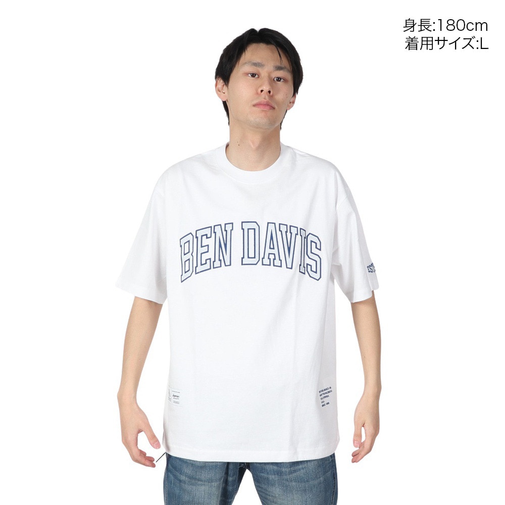 ベンデイビス（BEN DAVIS）（メンズ）アーチロゴ 半袖Tシャツ 24580035-WHT