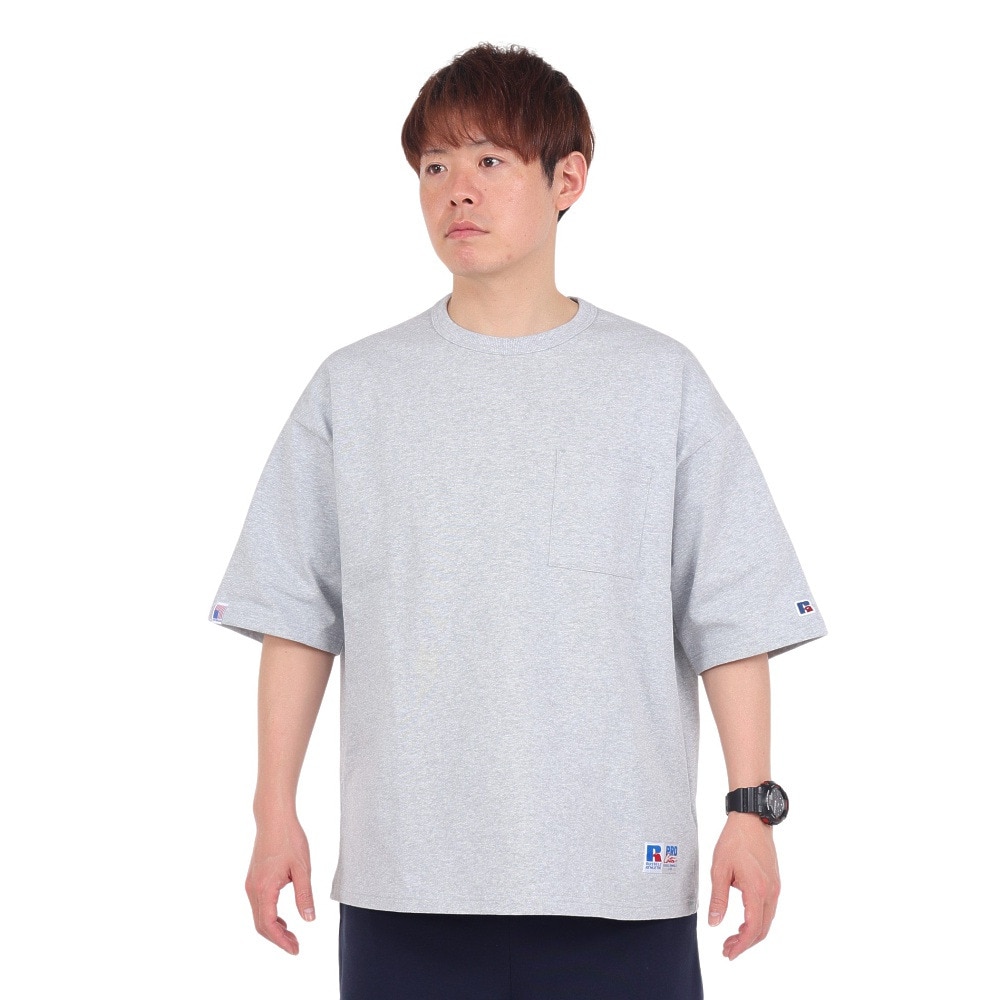 ラッセル（RUSSELL）（メンズ）ProCotton 半袖ポケットTシャツ RBM24S0004 MGRY