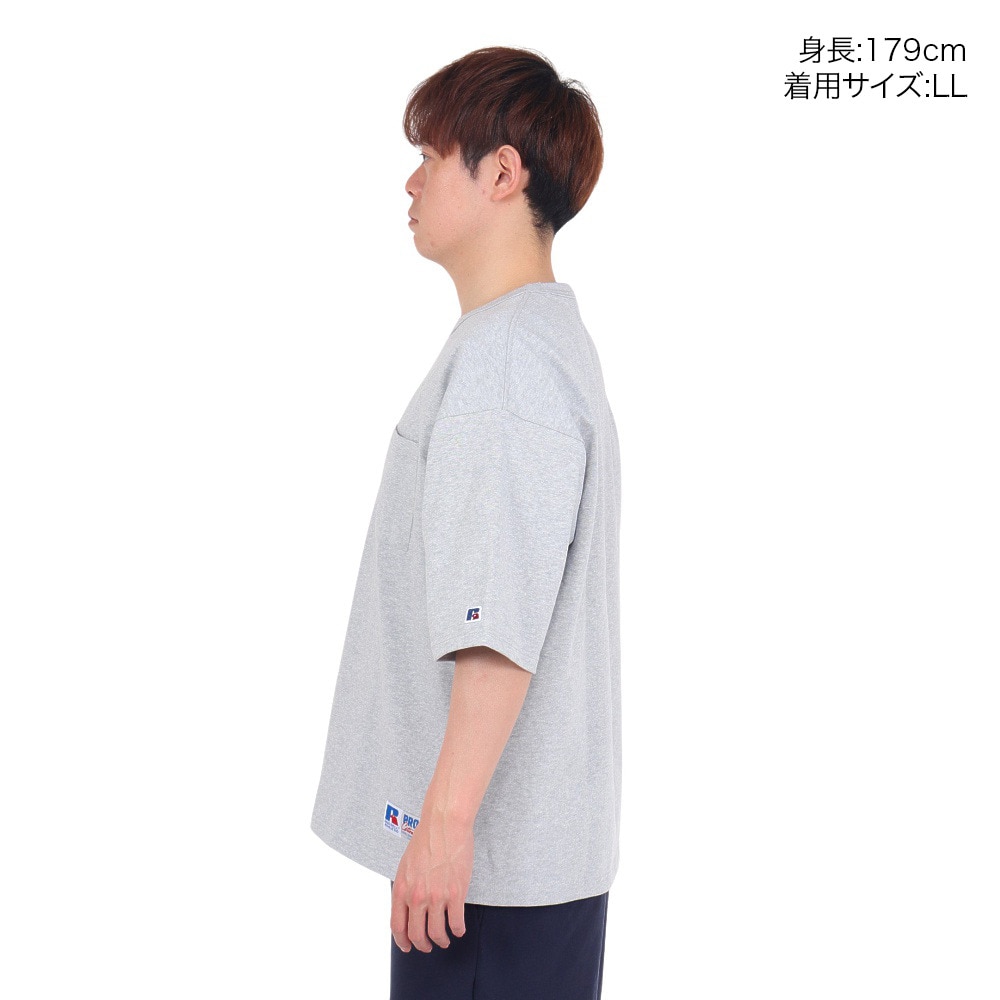 ラッセル（RUSSELL）（メンズ）PRO Cotton 半袖ポケット付Tシャツ RBM24S0004 MGRY