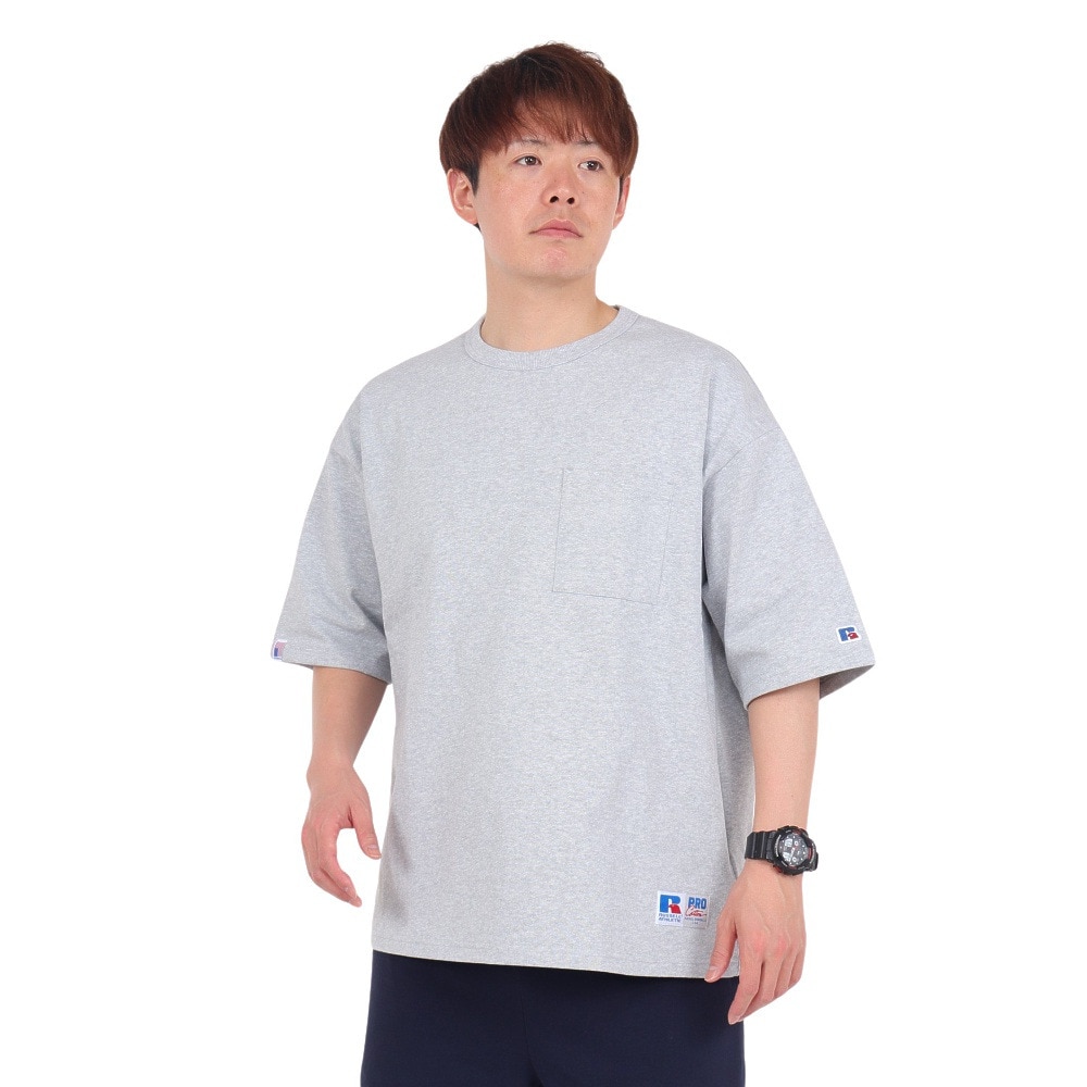 ラッセル（RUSSELL）（メンズ）PRO Cotton 半袖ポケット付Tシャツ RBM24S0004 MGRY