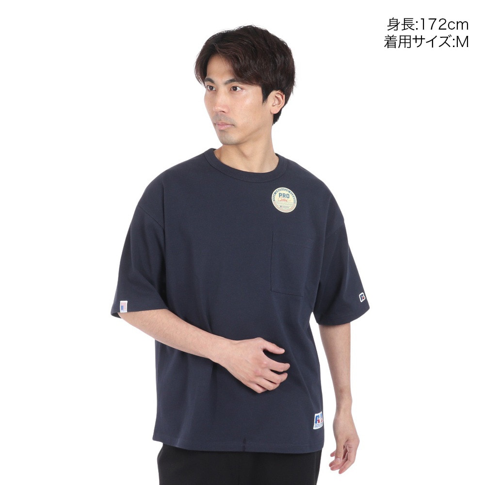 ラッセル（RUSSELL）（メンズ）PRO Cotton 半袖ポケット付Tシャツ RBM24S0004 NVY
