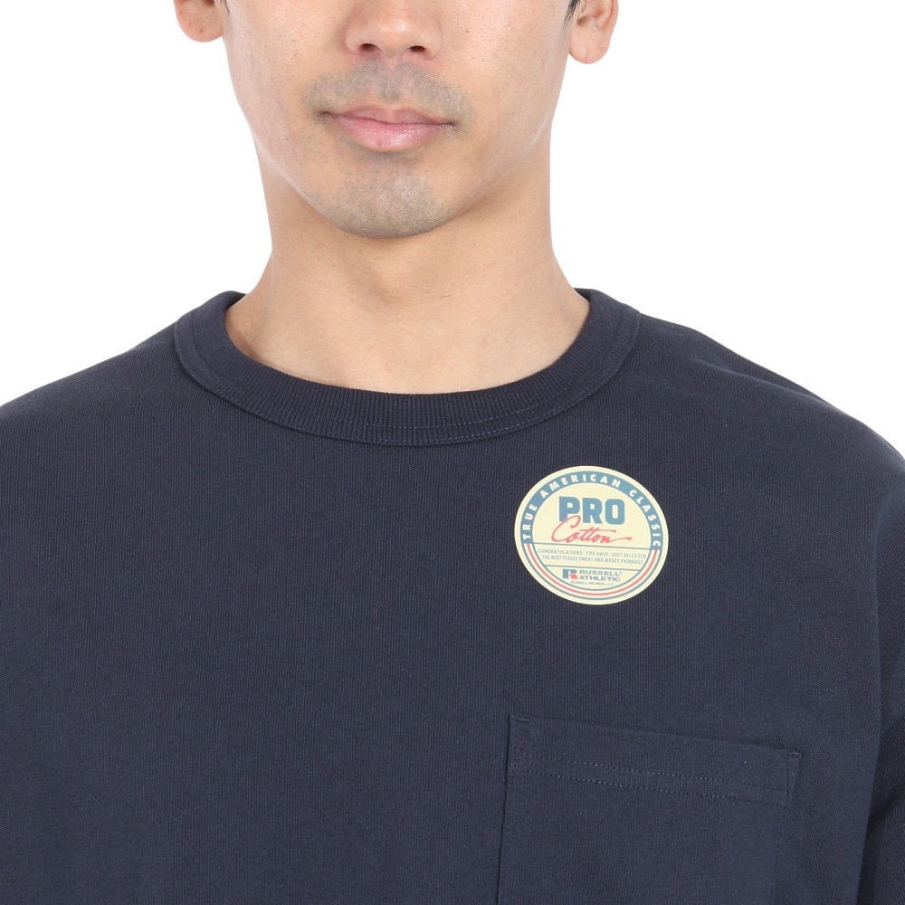ラッセル（RUSSELL）（メンズ）PRO Cotton 半袖ポケット付Tシャツ RBM24S0004 NVY