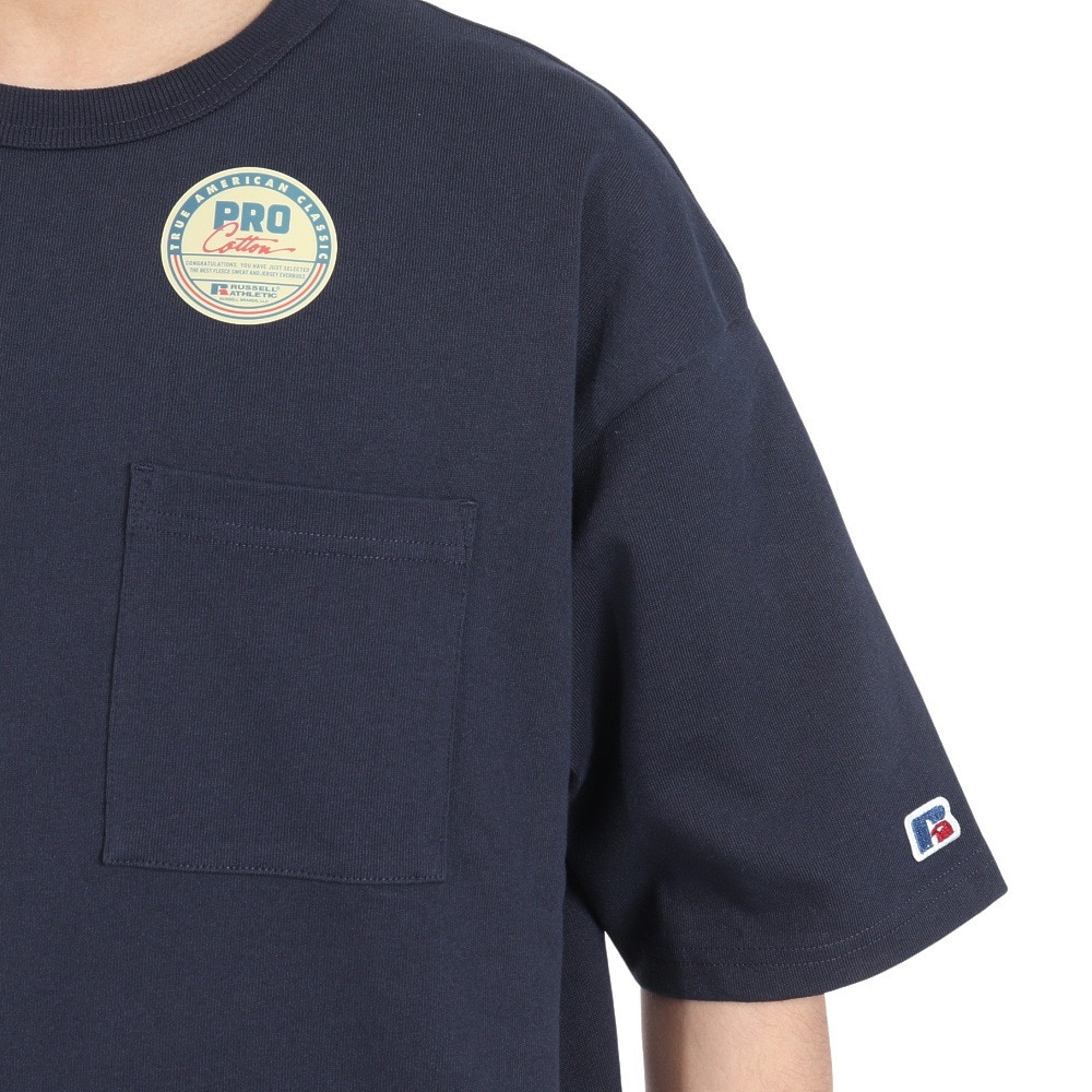 ラッセル（RUSSELL）（メンズ）PRO Cotton 半袖ポケット付Tシャツ RBM24S0004 NVY