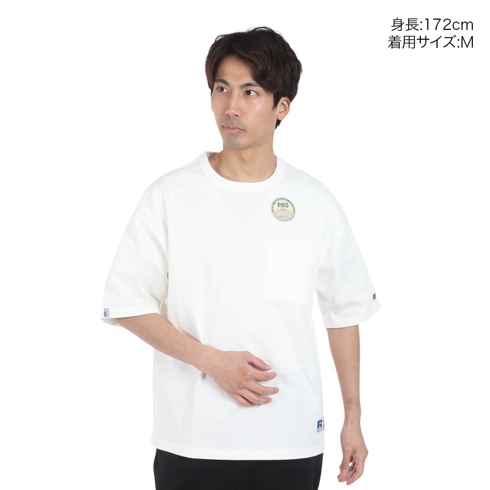 ラッセル（RUSSELL）（メンズ）PRO Cotton 半袖ポケット付Tシャツ RBM24S0004 WHT
