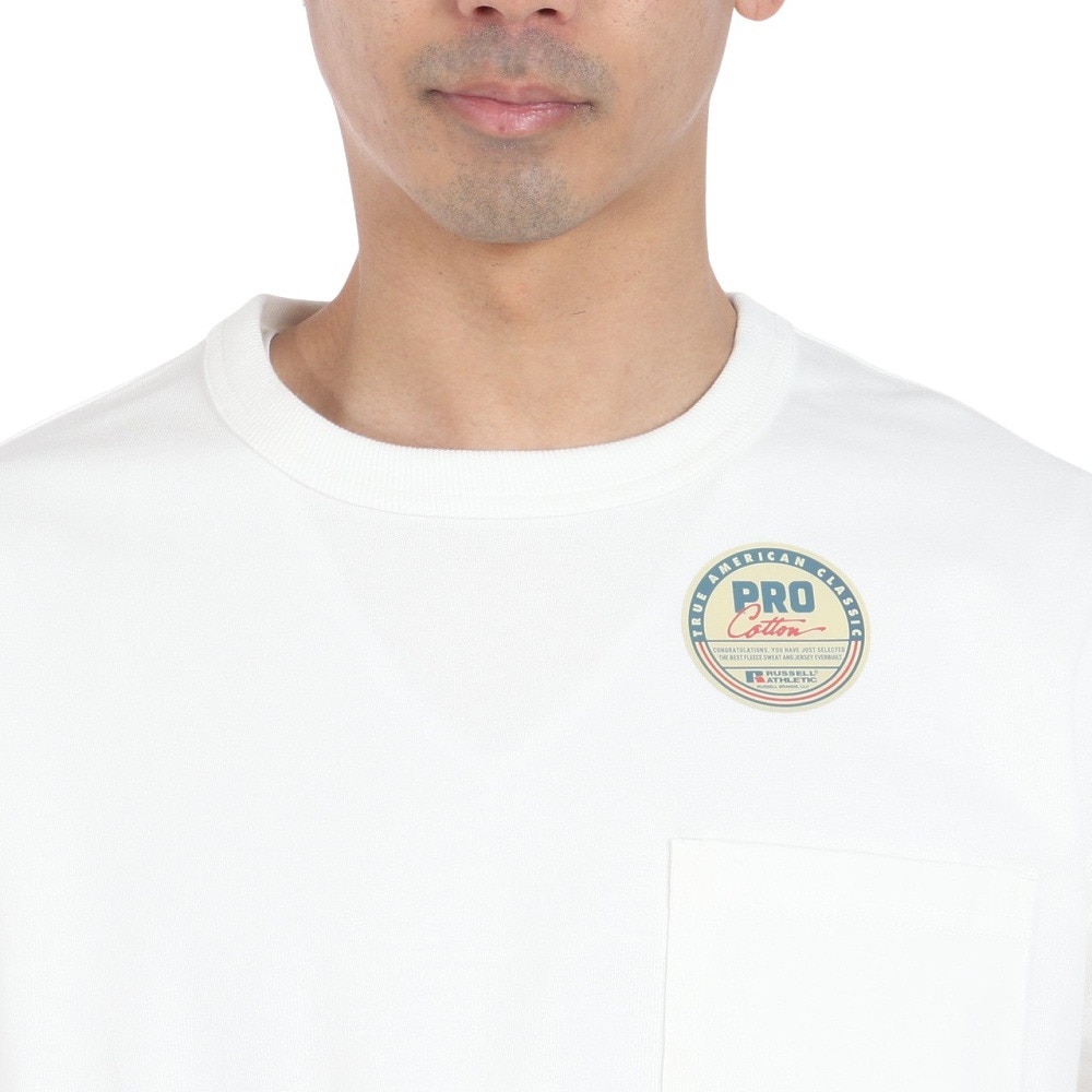 ラッセル（RUSSELL）（メンズ）PRO Cotton 半袖ポケット付Tシャツ RBM24S0004 WHT