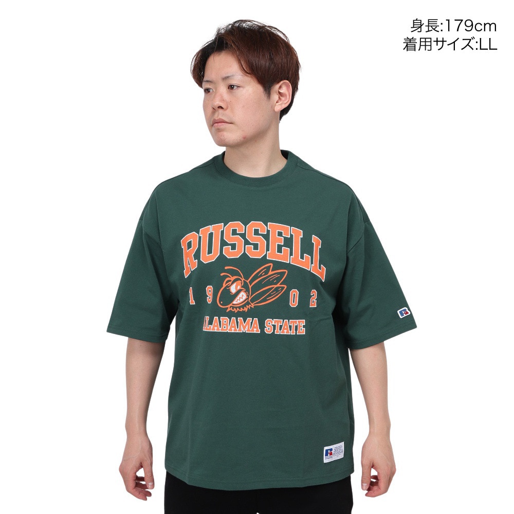 ラッセル（RUSSELL）（メンズ）16/-OEカレッジ 半袖Tシャツ RBM24S0006 DGRN