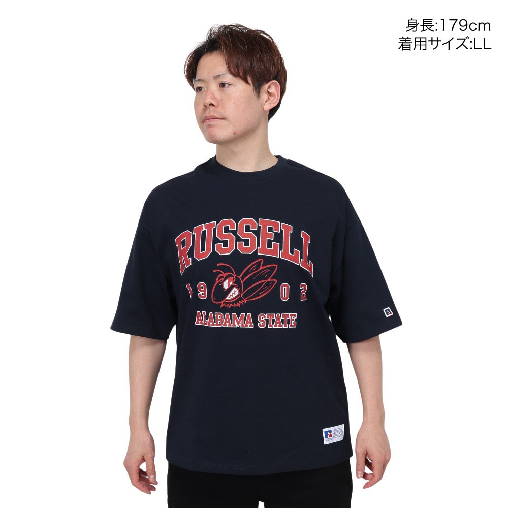 ラッセル（RUSSELL）（メンズ）16/-OEカレッジ 半袖Tシャツ RBM24S0006 NVY
