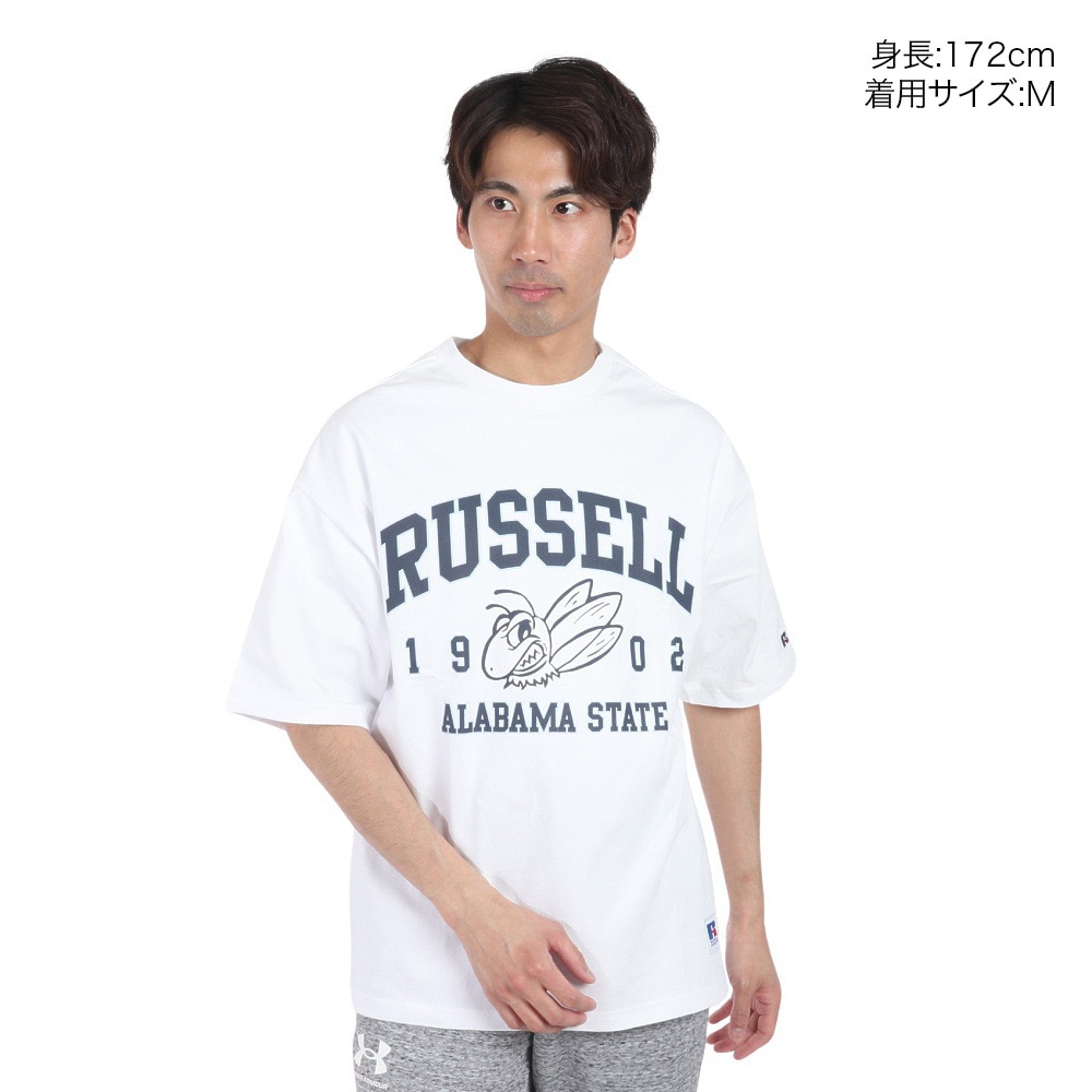 ラッセル（RUSSELL）（メンズ）16/-OEカレッジ 半袖Tシャツ RBM24S0006 WHT