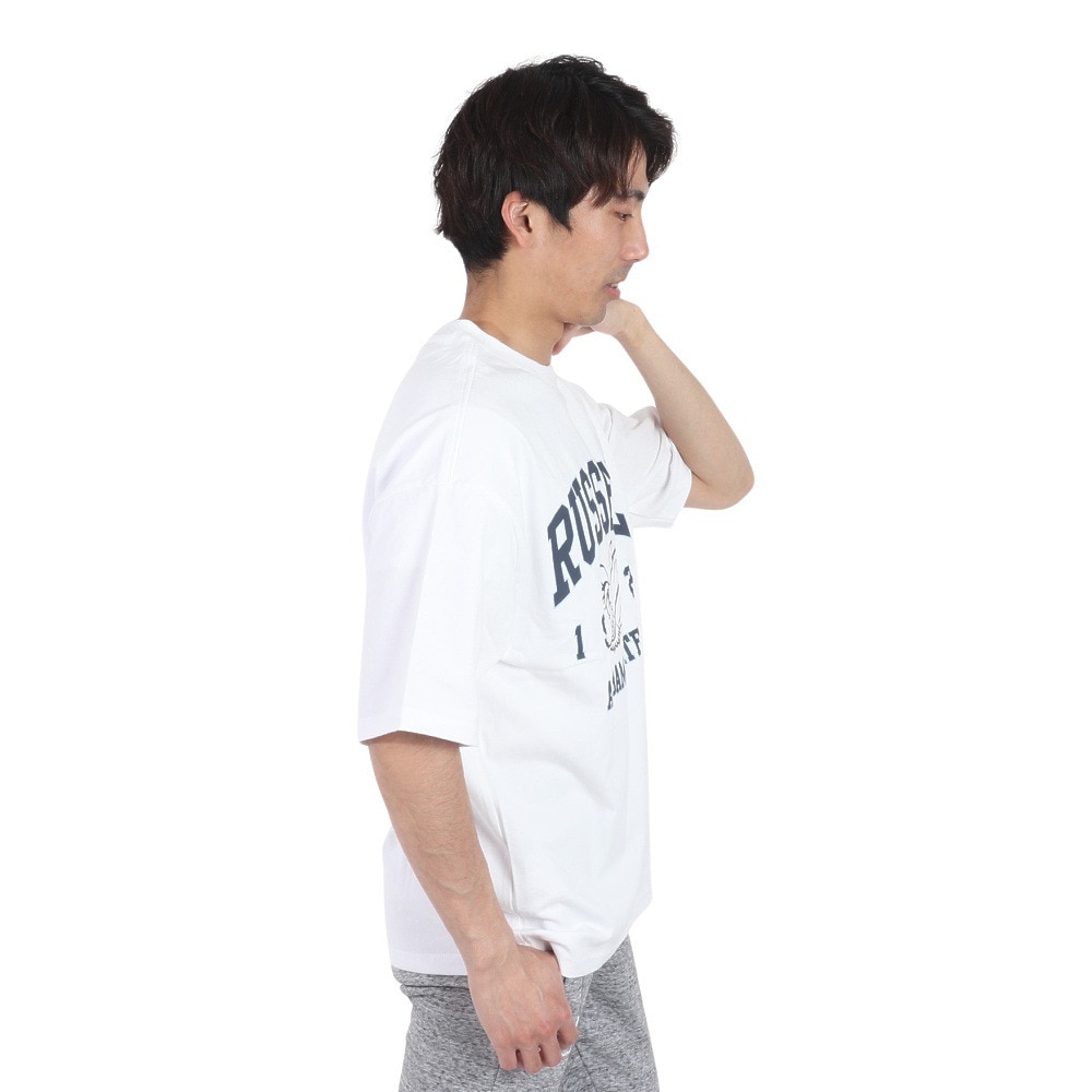 ラッセル（RUSSELL）（メンズ）16/-OEカレッジ 半袖Tシャツ RBM24S0006 WHT