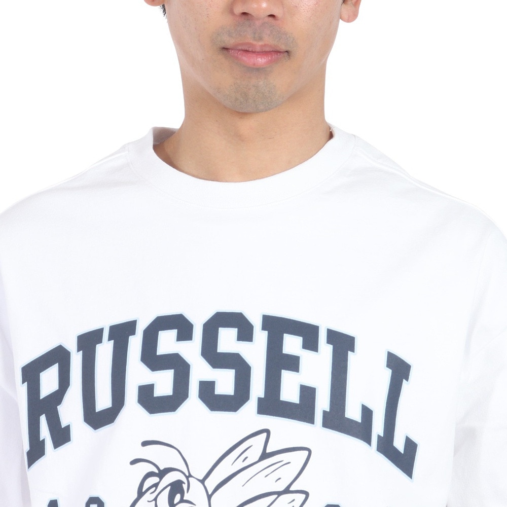 ラッセル（RUSSELL）（メンズ）16/-OEカレッジ 半袖Tシャツ RBM24S0006 WHT