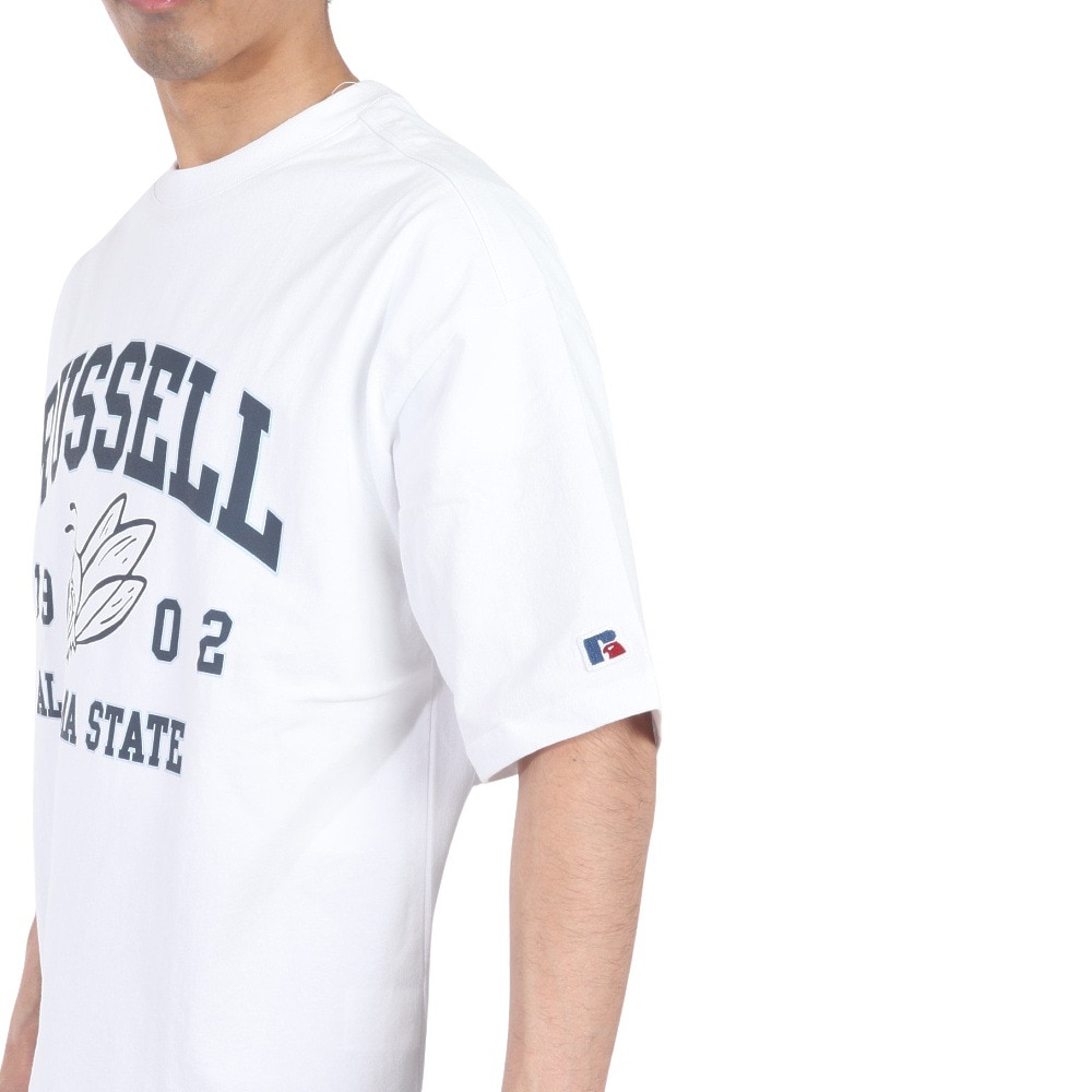 ラッセル（RUSSELL）（メンズ）16/-OEカレッジ 半袖Tシャツ RBM24S0006 WHT