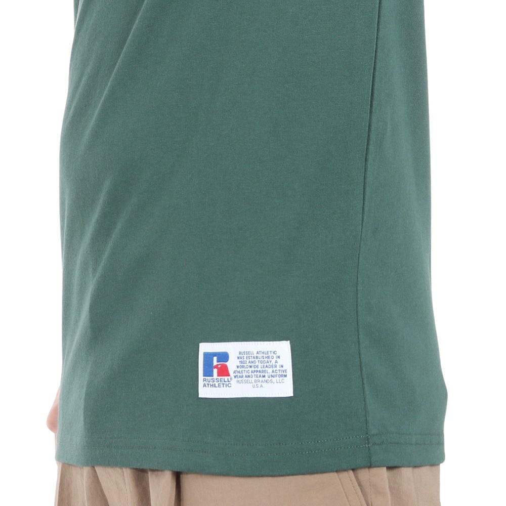 ラッセル（RUSSELL）（メンズ）16/-OE ワンポイント ロゴ 半袖Tシャツ RBM24S0013 DGRN