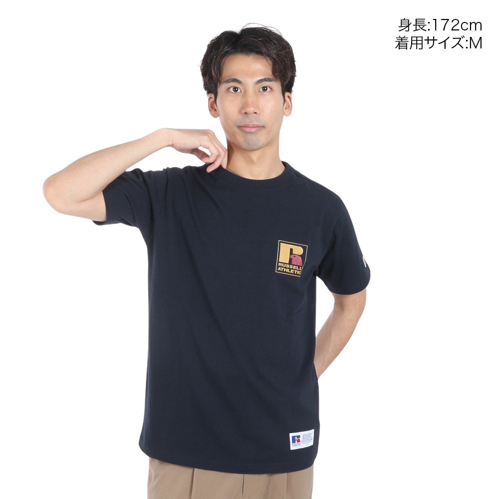 ラッセル（RUSSELL）（メンズ）16/-OE ワンポイント ロゴ 半袖Tシャツ RBM24S0013 NVY
