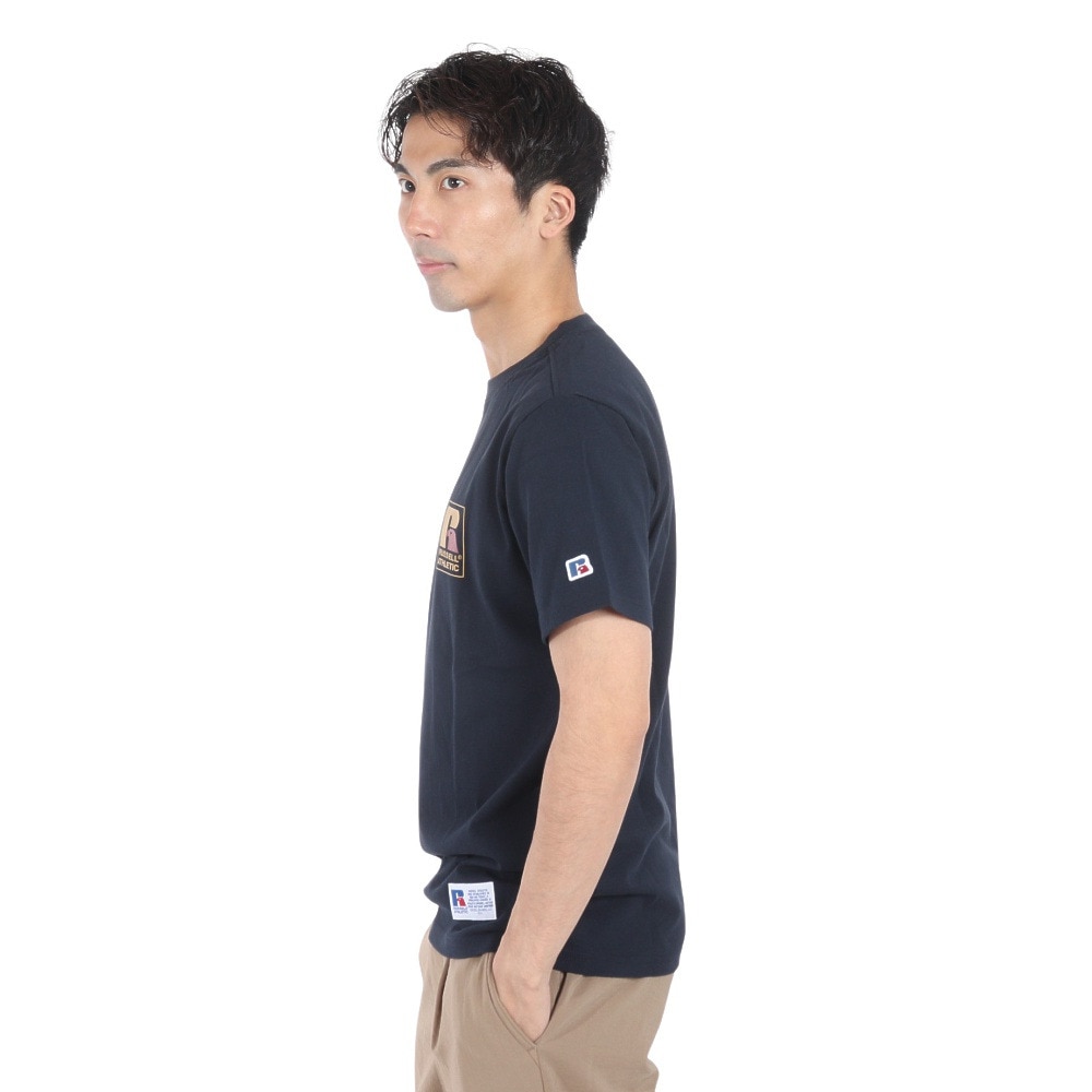 ラッセル（RUSSELL）（メンズ）16/-OE ワンポイント ロゴ 半袖Tシャツ RBM24S0013 NVY