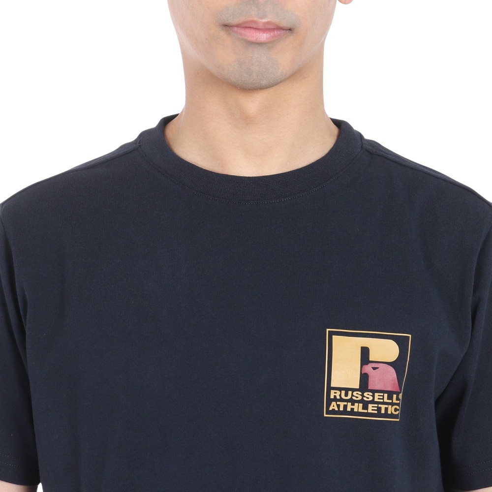 ラッセル（RUSSELL）（メンズ）16/-OE ワンポイント ロゴ 半袖Tシャツ RBM24S0013 NVY
