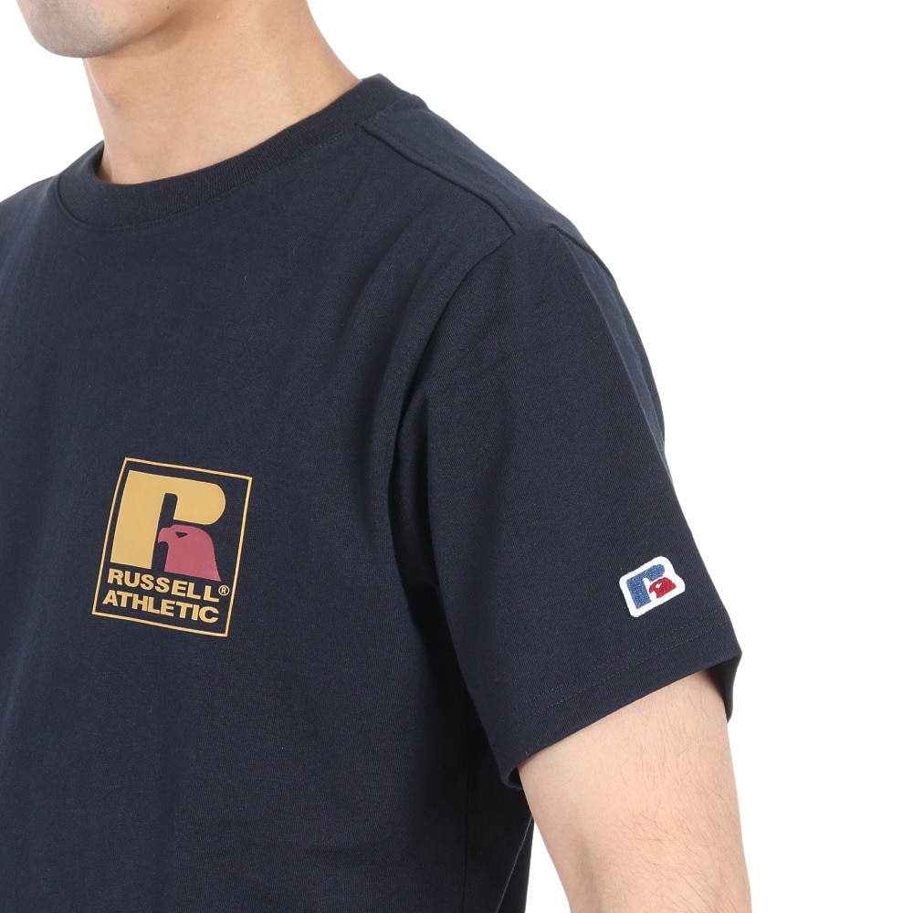 ラッセル（RUSSELL）（メンズ）16/-OE ワンポイント ロゴ 半袖Tシャツ RBM24S0013 NVY