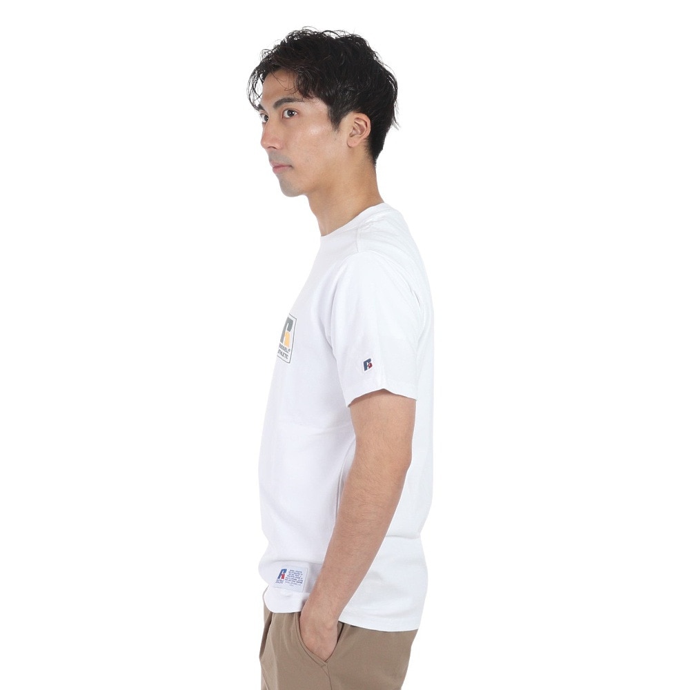 ラッセル（RUSSELL）（メンズ）16/-OE ワンポイント ロゴ 半袖Tシャツ RBM24S0013 WHT