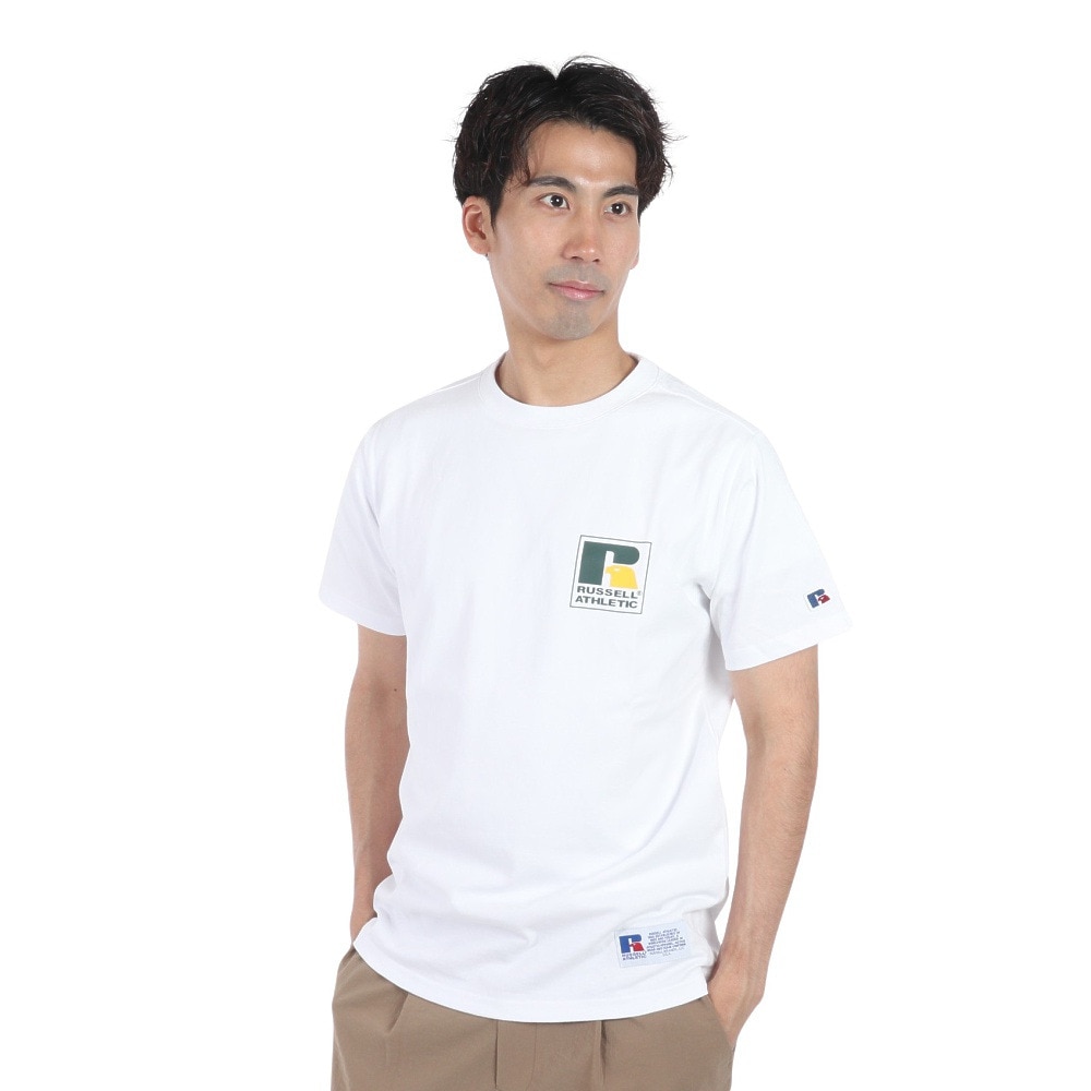 ラッセル（RUSSELL）（メンズ）16/-OE ワンポイント ロゴ 半袖Tシャツ RBM24S0013 WHT