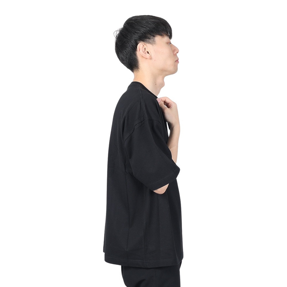 サイラス（SILAS）（メンズ）ベーシックロゴ ワイド 半袖Tシャツ 110242011014-BLACK