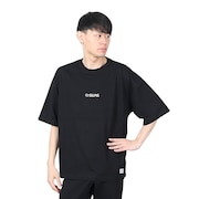 (メンズ)ベーシックロゴ ワイド 半袖Tシャツ 110242011014-BLACK