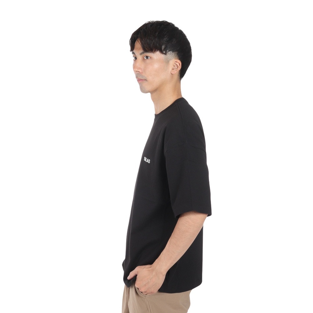 サイラス（SILAS）（メンズ）CIRCLE ロゴ ワイド ショートスリーブ Tシャツ 110242011015-BLACK