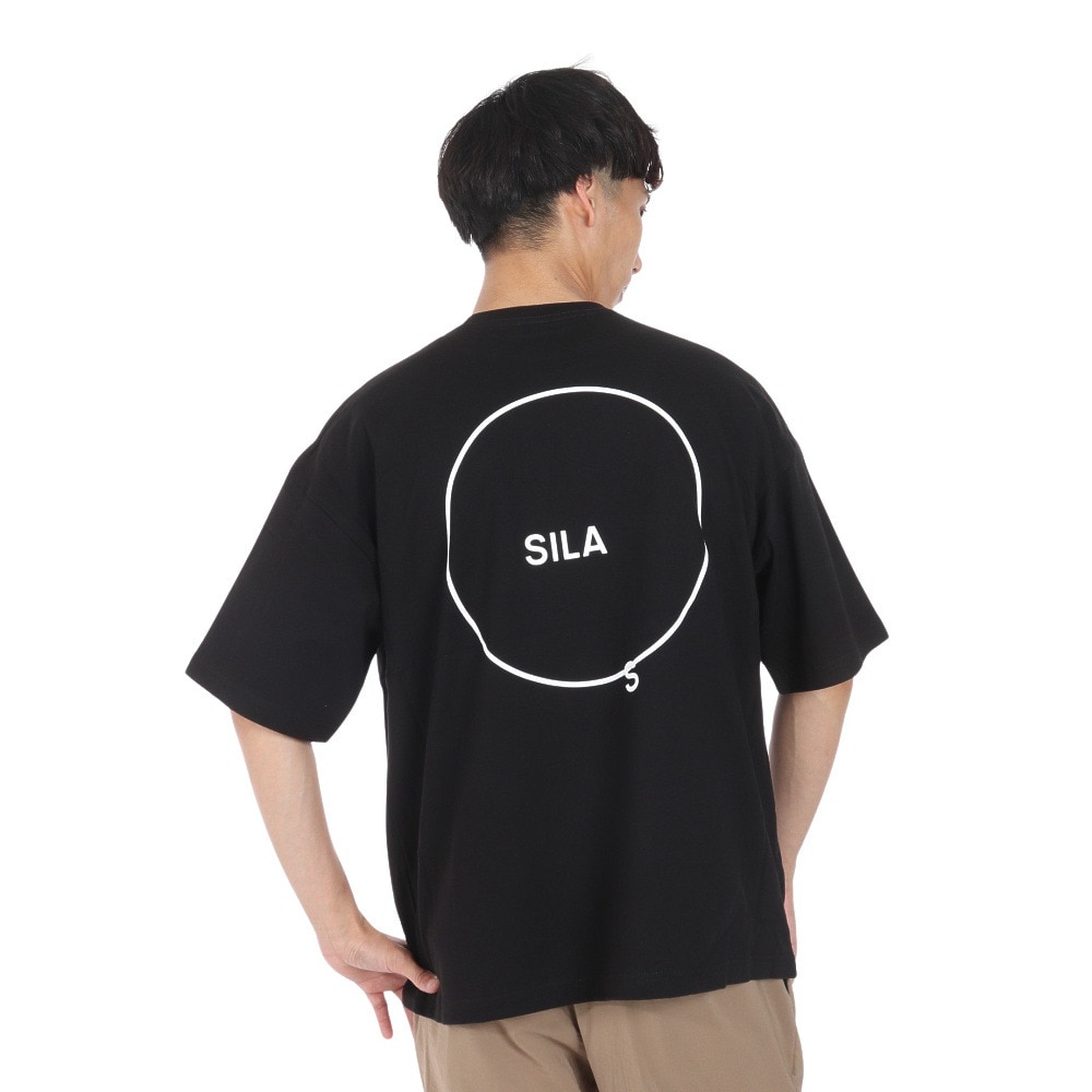 サイラス（SILAS）（メンズ）CIRCLE ロゴ ワイド ショートスリーブ Tシャツ 110242011015-BLACK