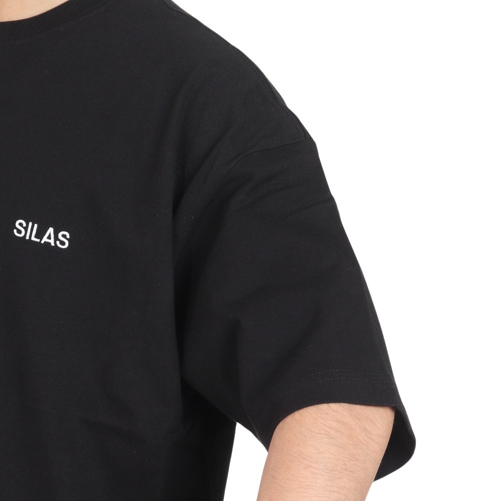 サイラス（SILAS）（メンズ）CIRCLE ロゴ ワイド ショートスリーブ Tシャツ 110242011015-BLACK