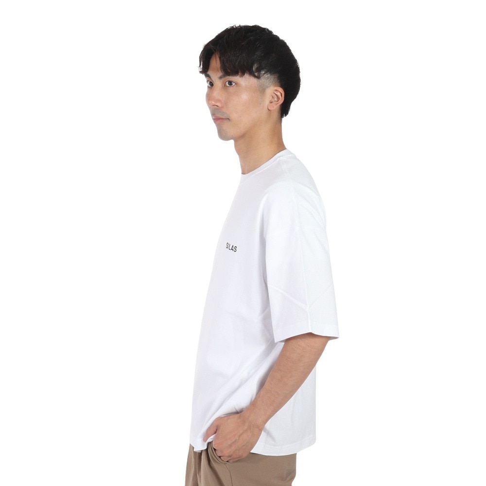 サイラス（SILAS）（メンズ）CIRCLE ロゴ ワイド ショートスリーブ Tシャツ 110242011015-WHITE