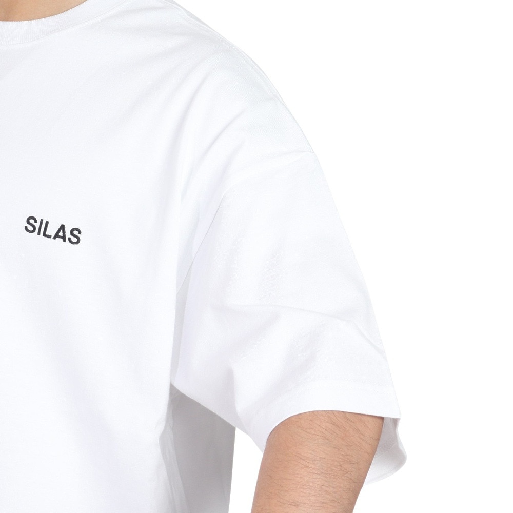 サイラス（SILAS）（メンズ）CIRCLE ロゴ ワイド ショートスリーブ Tシャツ 110242011015-WHITE