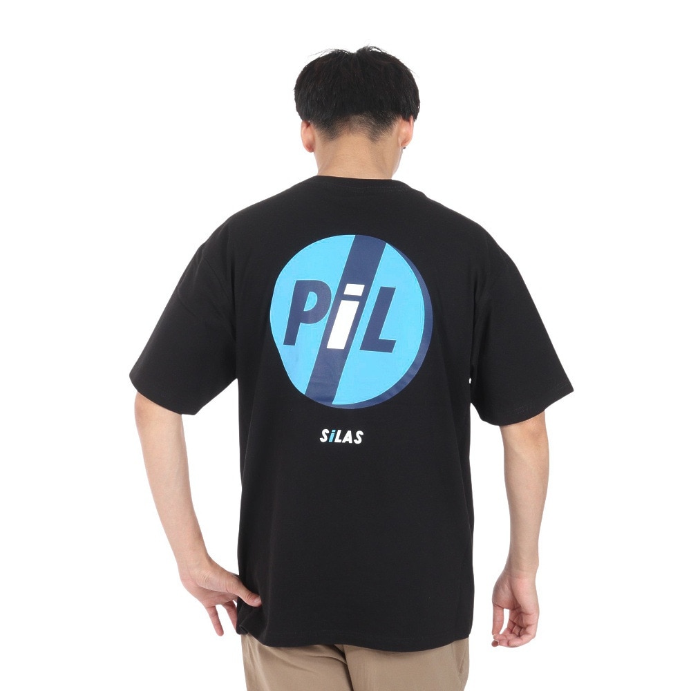 サイラス（SILAS）（メンズ）SILAS×PiL ロゴ ミディアム ショートスリーブ Tシャツ 110242011017-BLACK