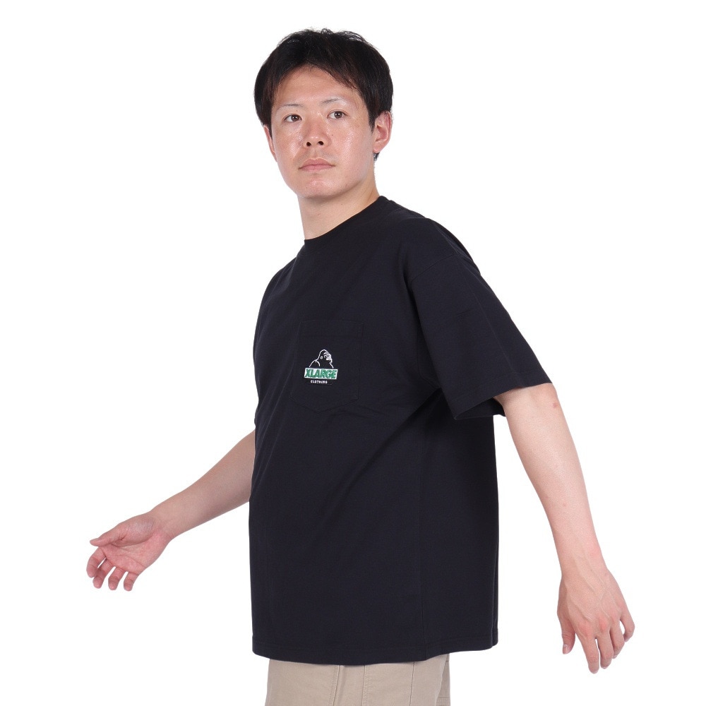 エクストララージ（XLARGE）（メンズ）SLANTED OG ショートスリーブ ポケット Tシャツ 101242011004-BLACK